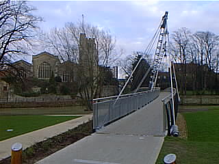 Lockmeadow Footbridge, AllSaints Church from Lockmeadow